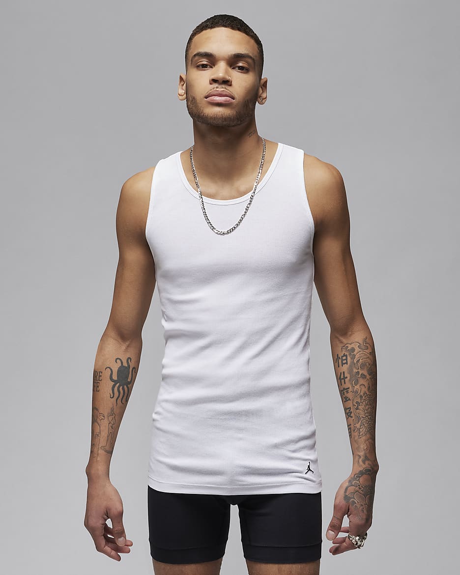 Jordan Men s Flight Base Tank Top 2 Pack Medium White